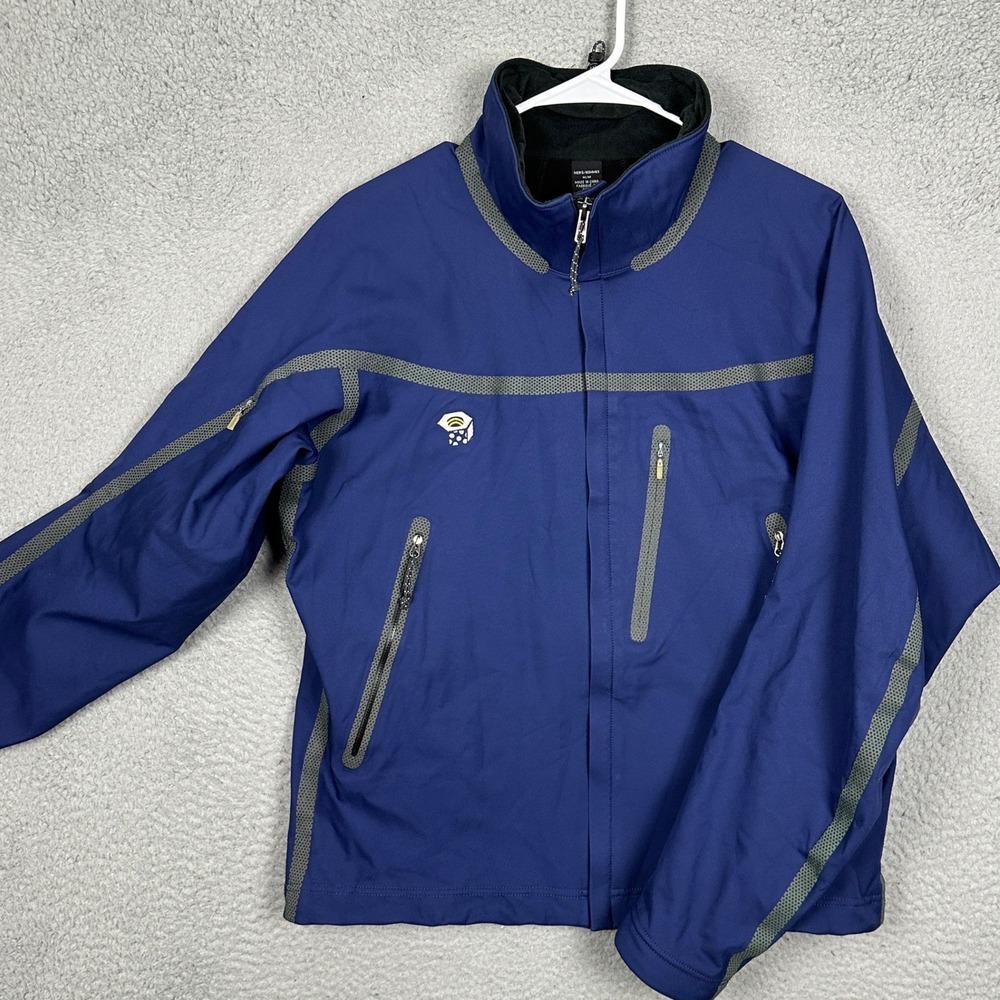 Mountain Hardwear Jacket Mens Medium Blue Softshell Full Zip Long Sleeve EUC
